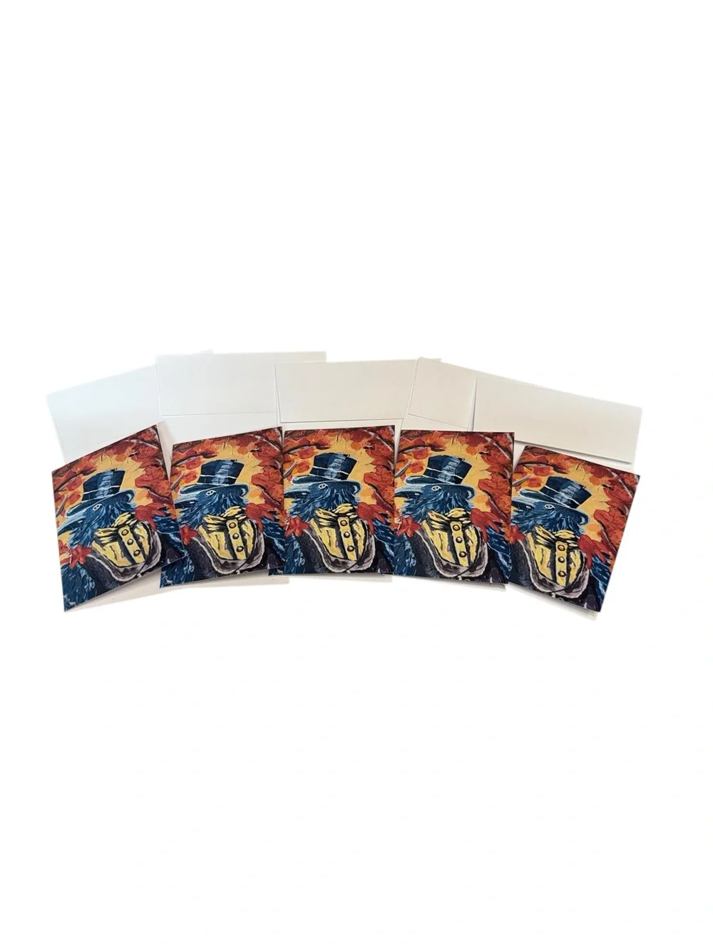 Victorian Raven Greeting Card Set by Briefcase Artist – 5 Blank Cards